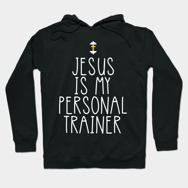 Jesus Is My Personal Trainer Funny Christian Faith Religious White Cute T-Shir Hoodie by flytogs